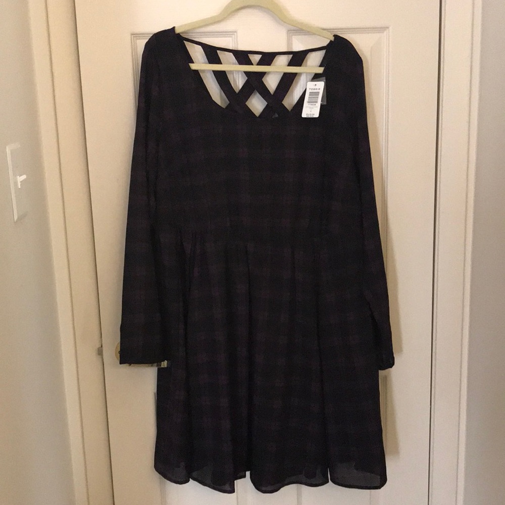 Black & Purple Plaid Dress